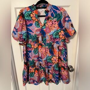 THML floral mini dress
